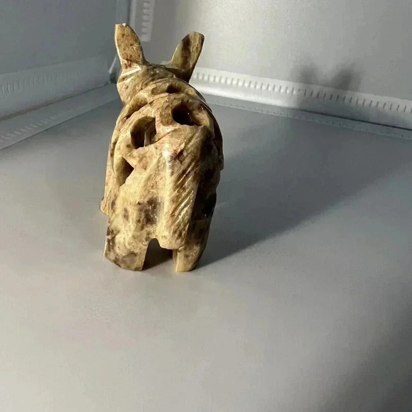 Miniature Donkey With Baby Inside Hand carved In India Soapstone - Picture 5 of 8